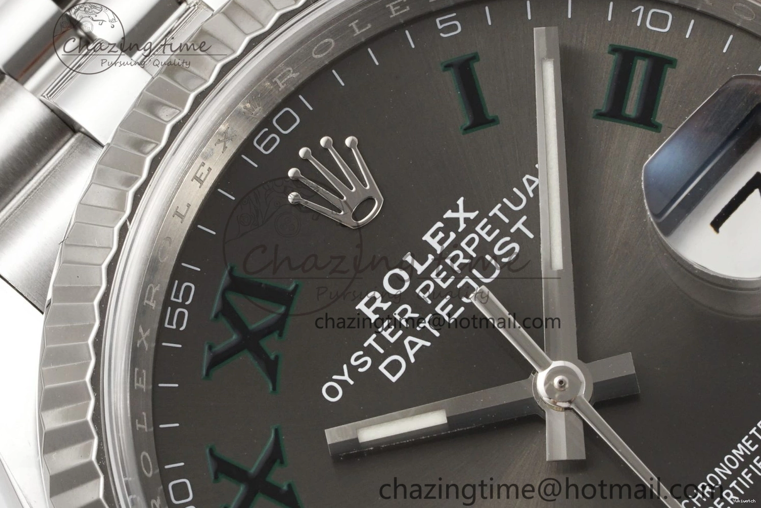 Bracelet Gray Edition 904L Green Roman Best Dial VR3235 Steel 126234 1:1 on DateJust Jubilee 36 Markers Clean 0506